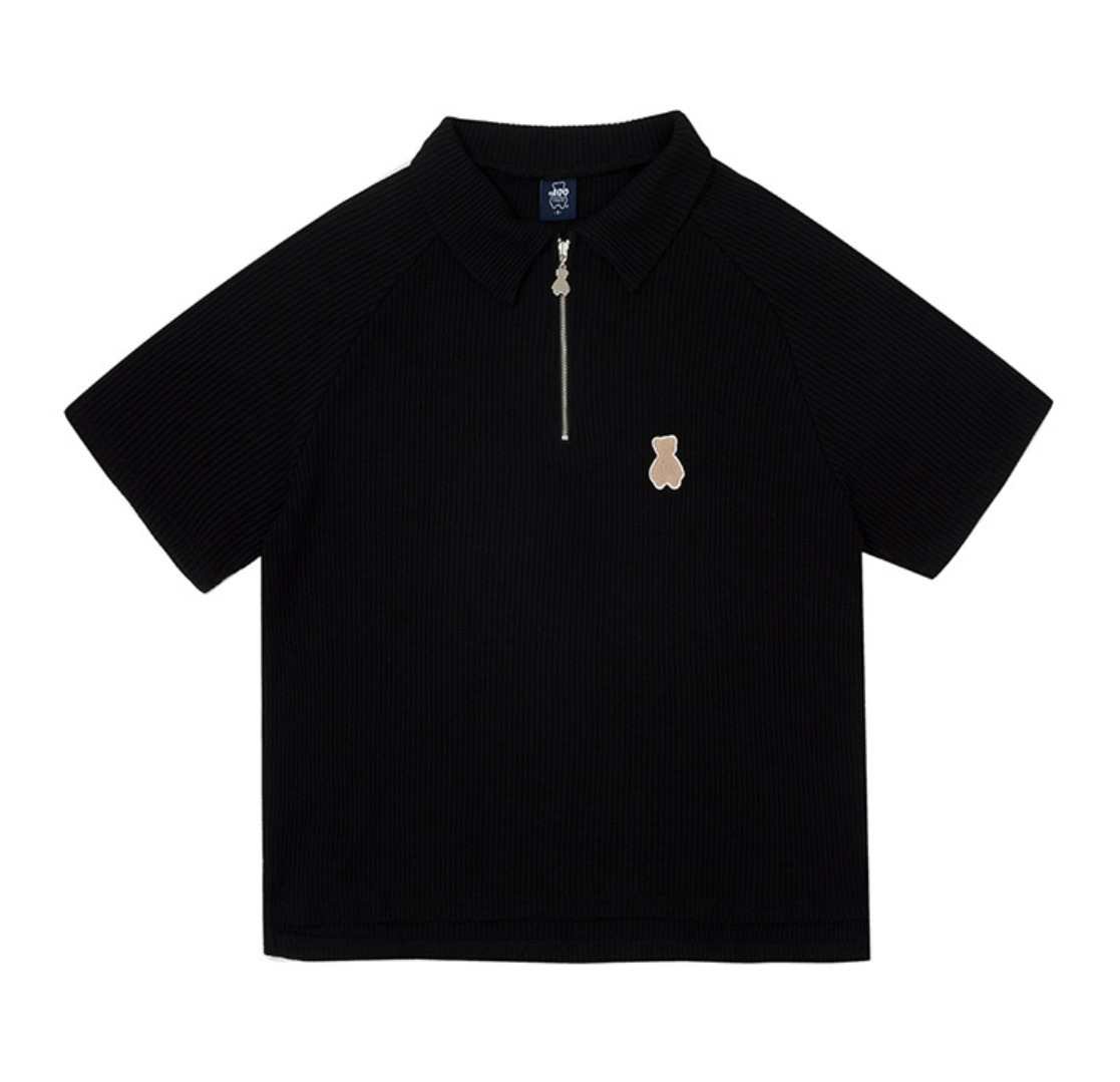 ★人気★【AQOstudiospace】★AQO BEAR WAFFLE POLO TE.E★ ☆送料・関税込☆AQOstudiospace☆AQO BEAR WAFFLE POLO TEE
