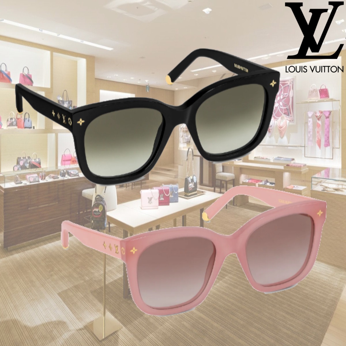 LV Fame Rectangle Sunglasses Louis Vuitton Z1732W - Top LV Shop