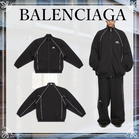 BALENCIAGA 2022 SS Men's 3b sports icon tracksuit jacket in black (697954TMVA61000)