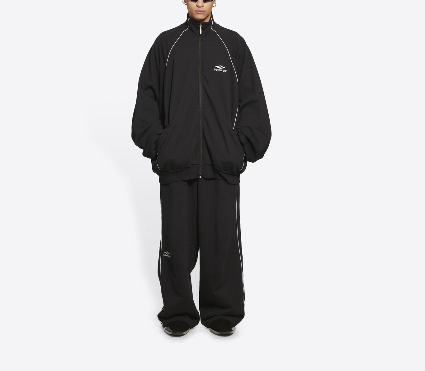 BALENCIAGA 2022 SS Men's 3b sports icon tracksuit jacket in black (697954TMVA61000)