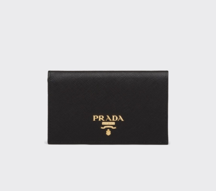 PRADA SAFFIANOマルチカラーコンパクト財布 NERO+IBISCO /1MV020