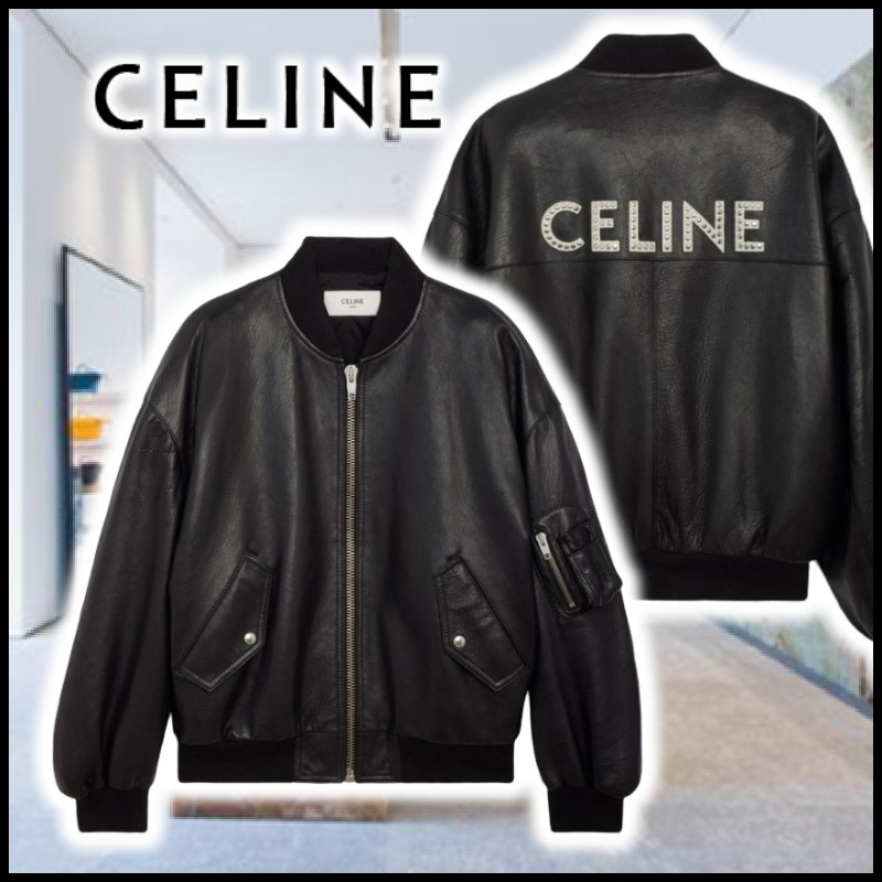【18%OFF】 CELINE セリーヌ オーバーサイズ ボンバー レザー ジャケット レザージャケット 【18%OFF】 CELINE セリーヌ オーバーサイズ ボンバー レザー ジャケット レザージャケット