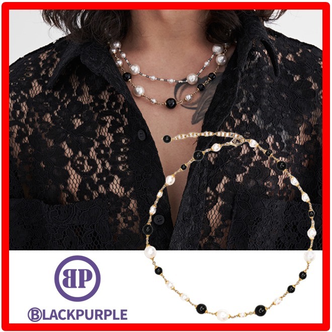 ★人気★NCT着用★【BLACKPURPLE】★DE SEVEN PEARL NECKLAC.E★