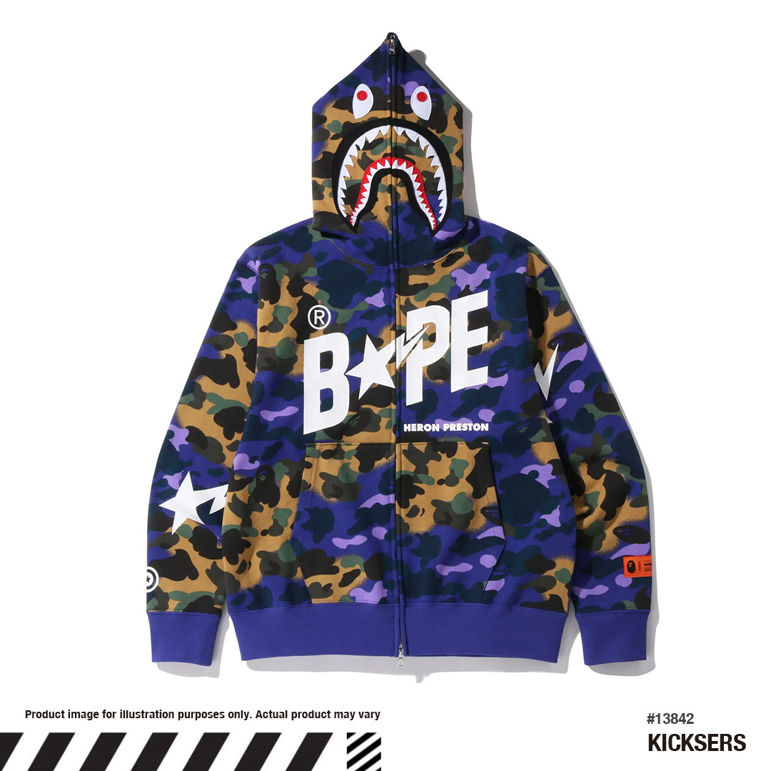 Bape Heron Preston Camo Shark Hoodie ベイプ ヘロンプレストン