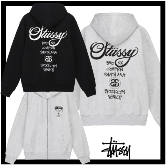 ★送料・関税込★STUSSY★Stussy World Tour Zip Hoodie★