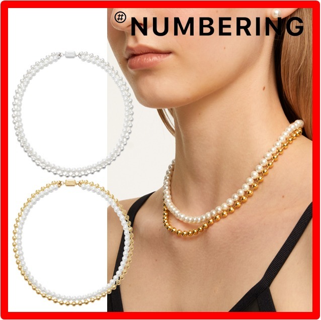 ☆人気☆【Numbering】☆BALL CHAIN PEARL NECKLAC.E #5730☆