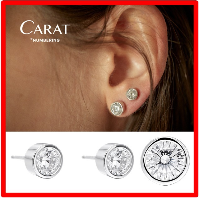 ☆人気☆【Numbering】☆ROUND BRILLIANT STUD EARRIN.G #3212☆