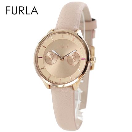 FURLA Analog Casual Style Round Party Style Quartz Watches Office Style