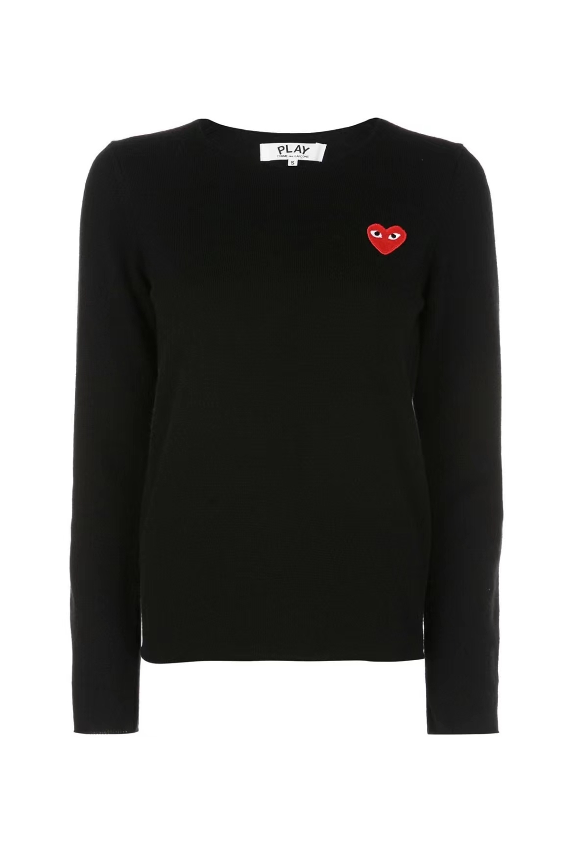 Comme Des Garcons- ハートパッチロゴ ウールニットプルオーバー 最大