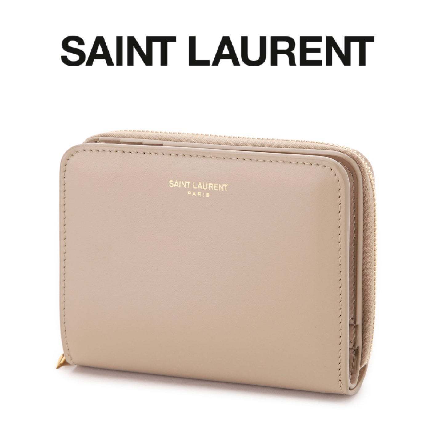 ★ SAINT LAURENT ★ レザー ラウンドジップ 折財布