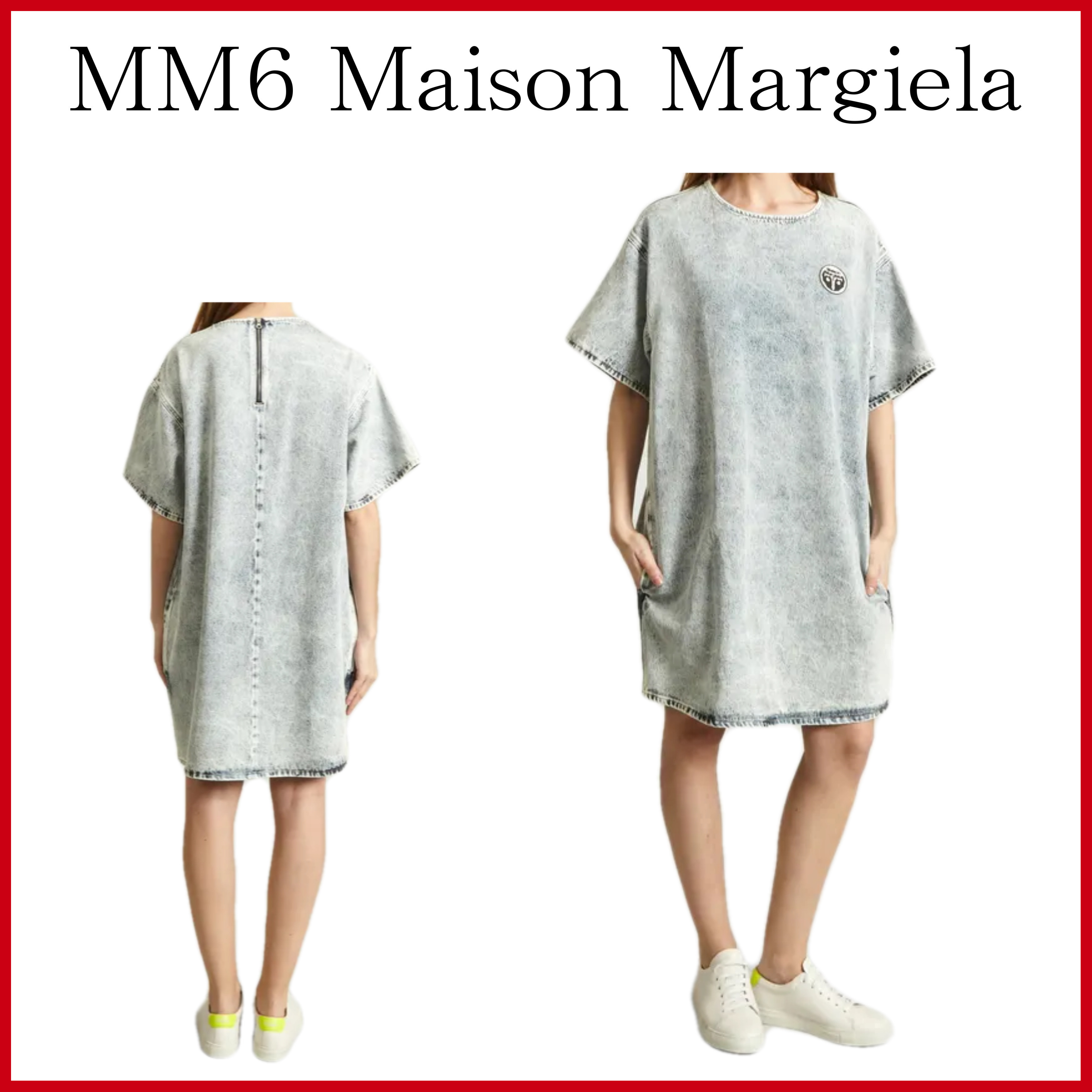 MM6 MaisonMargiela フリル デニムワンピース 38 ひざ丈ワンピース