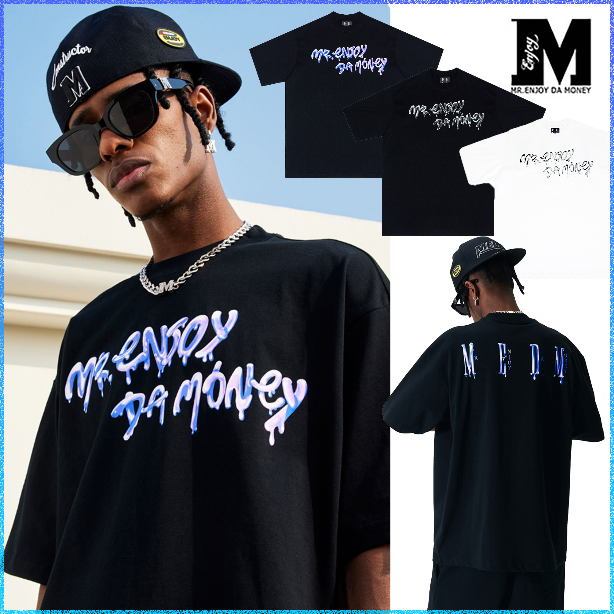 MEDM 半袖 Tシャツ ロゴ バックプリント 大人気 男女兼用 ルーズ MEDM 半袖Tシャツ ロゴ バックプリント 大人気 男女兼用 ルーズ