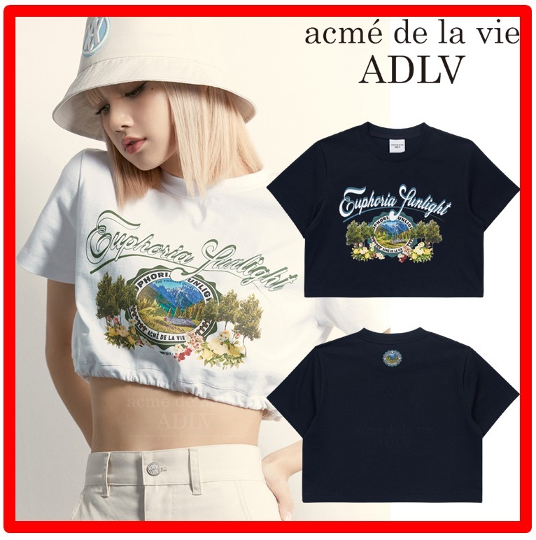 ☆【acme'de la vie】☆GREENERY ARTWORK CROP TOP T-SHIR.T☆