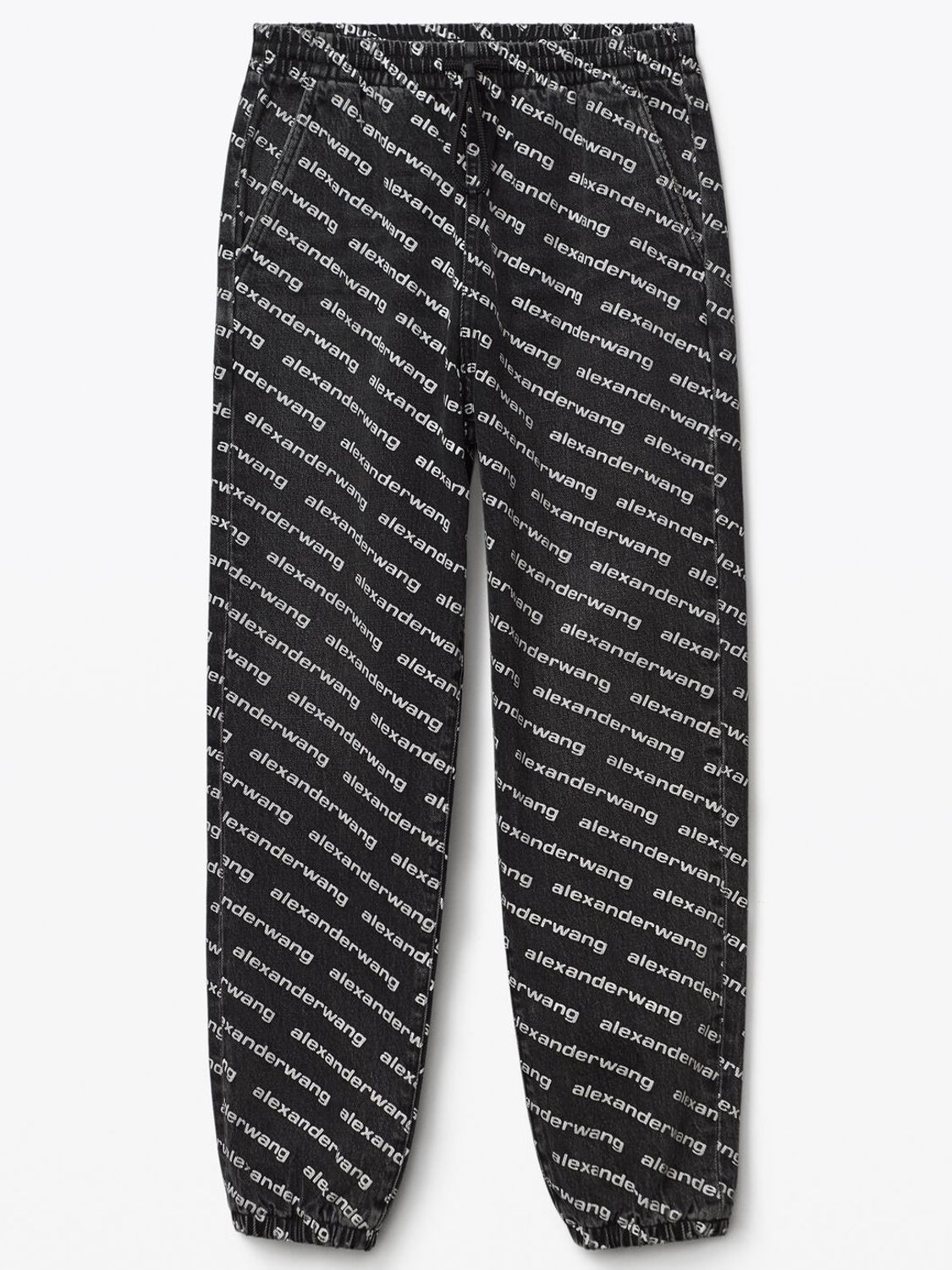 Alexander Wang】 デニム ロゴプリント ジョガーパンツ sahitya