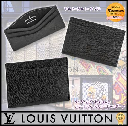 Shop Louis Vuitton TAIGA Unisex Street Style Plain Leather Logo Card Holders  by KICKSSTORE