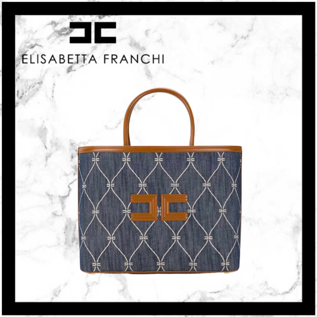 誠実】 【Elisabetta Franchi】デニムダイヤモンドパターンショッパー トートバッグ 0:色指定なし - eshopper.vc 誠実】 【Elisabetta Franchi】デニムダイヤモンドパターンショッパー トートバッグ 0:色指定なし - eshopper.vc