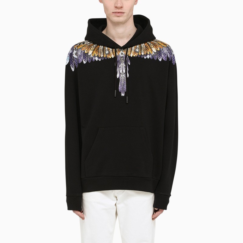 豪華ラッピング無料 Marcelo Burlon hoodie Wings Black/yellow/purple トップスその他 豪華ラッピング無料 Marcelo Burlon hoodie Wings Black/yellow/purple トップスその他