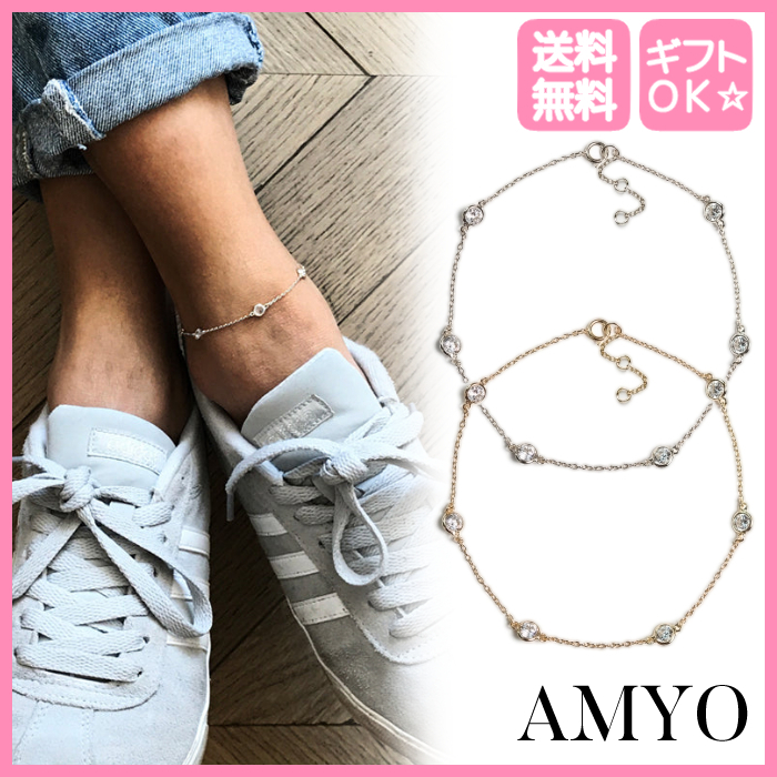 関税込/ギフトOK☆AMYO☆CZ ダコタ チェーン アンクレット☆