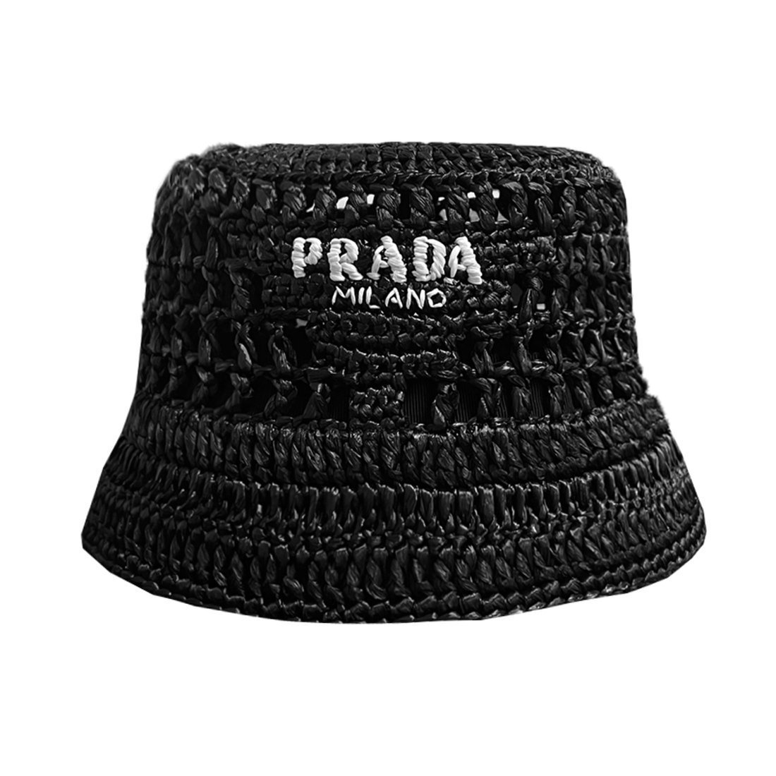 関税送料込み- PRADA ラフィア バケットハット