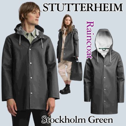 STUTTERHEIM More Coats Stand Collar Coats Short Street Style Plain Raincoat Logo