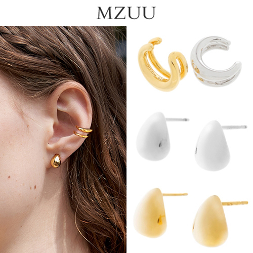 ★2022SS★MZUU★BONBON Double Ear Cuff and Droplet Earrings