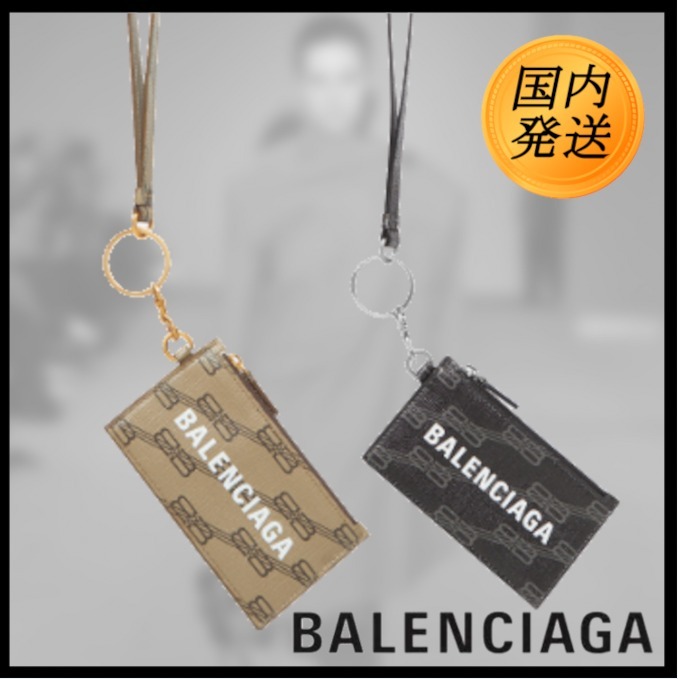 【国内発送★BALENCIAGA】SIGNATURE キーリング付きカードケース
