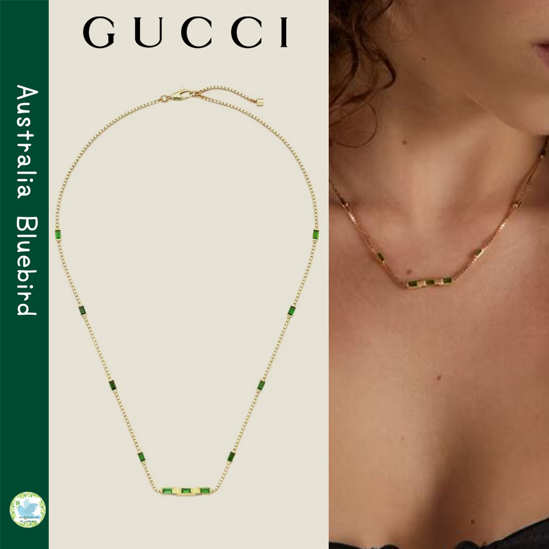 ★GUCCI Link to Love バゲット ルベライト ゴールドネックレス