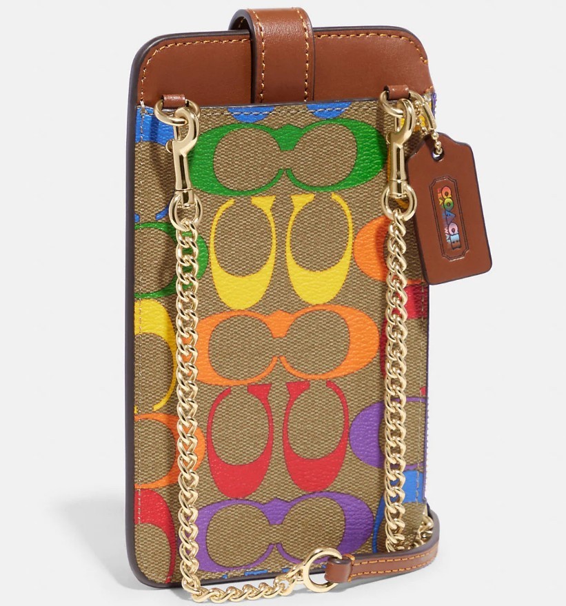 Coach シグネチャー レインボー スマホケース クロスボディー (Coach