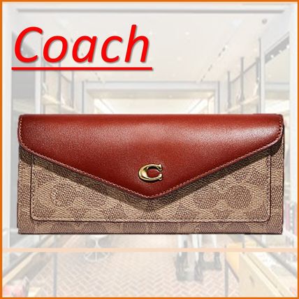 ブラウン(茶色)系 Coach SIGNATURE x 長財布(レディース) - 海外通販 ブラウン(茶色)系 Coach SIGNATURE x 長財布(レディース) - 海外通販