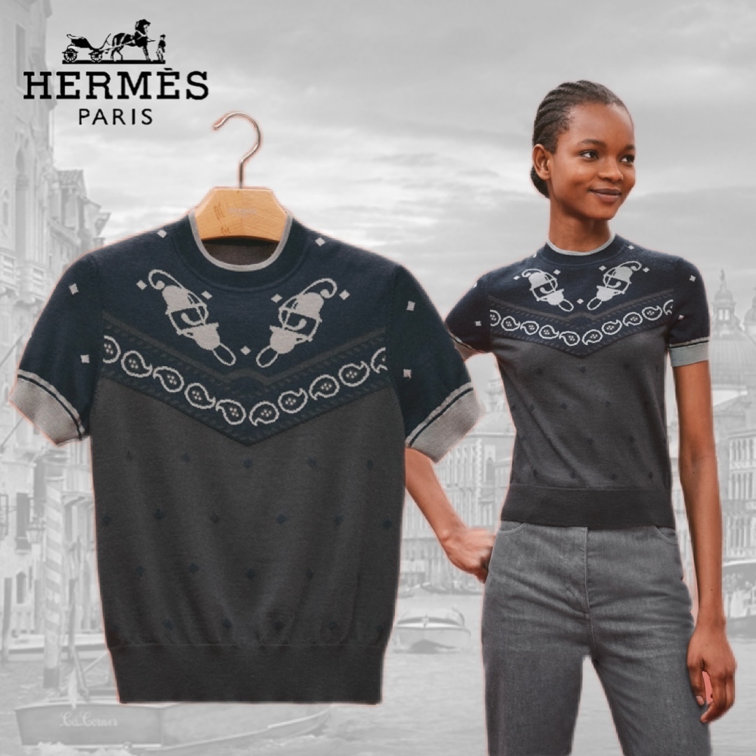 贈る結婚祝い HERMES セーター 半袖ニット 2022/23秋冬 ニット・セーター 贈る結婚祝い HERMES セーター 半袖ニット 2022/23秋冬 ニット・セーター