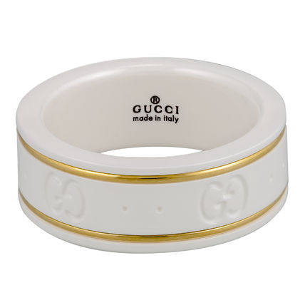 GUCCI Rings Unisex Street Style 18K Gold Rings