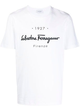 信頼 【フェラガモ】ロゴ入りコットンTシャツ Tシャツ・カットソー