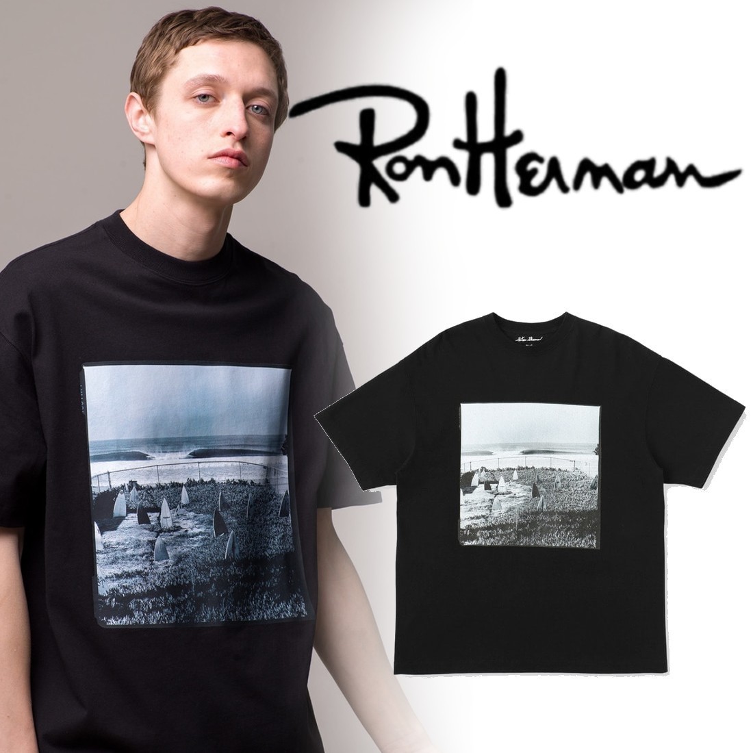 い出のひと時に、とびきりのおしゃれを! 【Ron (black) Tee Photo Graveyard Herman/RHC】Surfboard Tシャツ・カットソー い出のひと時に、とびきりのおしゃれを! 【Ron (black) Tee Photo Graveyard Herman/RHC】Surfboard Tシャツ・カットソー