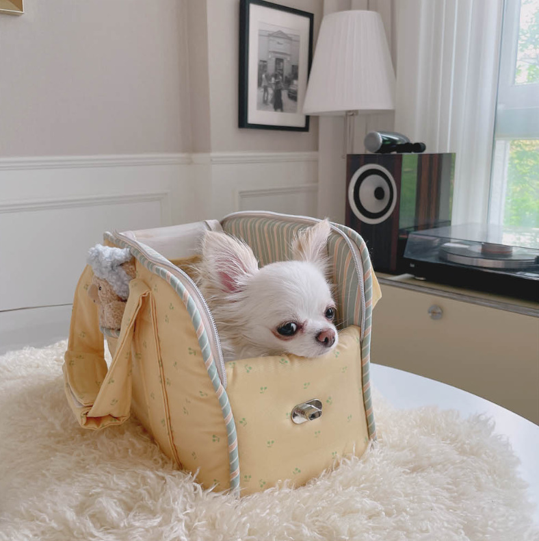 《韓国BABIANA》AJI BAG CUBE cherry(4色) Mサイズ☆犬キャリー