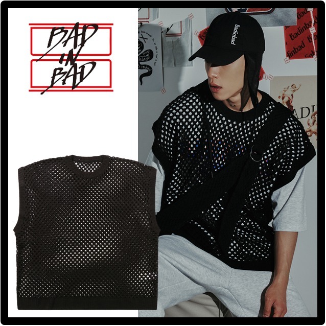 ★送料・関税込★BADINBAD★KNIT NETTING VEST★ベスト★