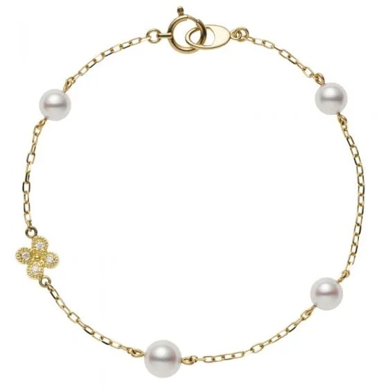 [MIKIMOTO☆関税送料込]WGブレスレット★GIFTにも★すぐにお届け MIKIMOTO☆ラッキーモチーフ・ブレスレット] GIFTにも☆国内発