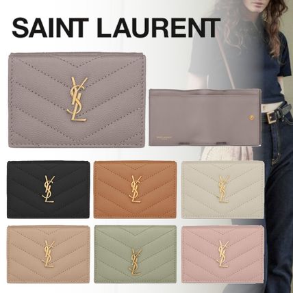 三つ折り Saint Laurent(サンローラン) 折りたたみ財布(レディース ...