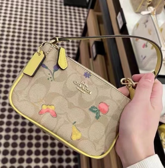 セールCoachノリータ15ドリーミーベジ柄リストレットポーチ
