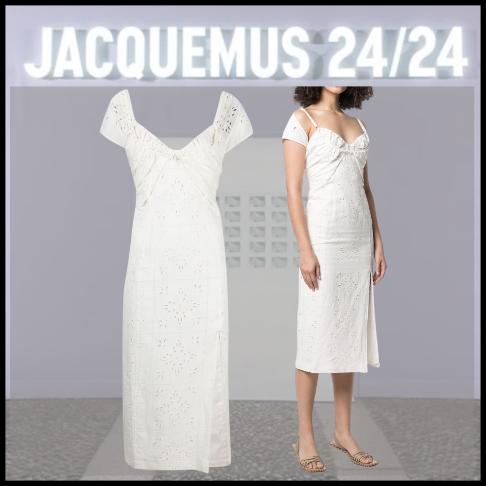 JACQUEMUS La Robe Tovallo カットアウト スリットロングドレス