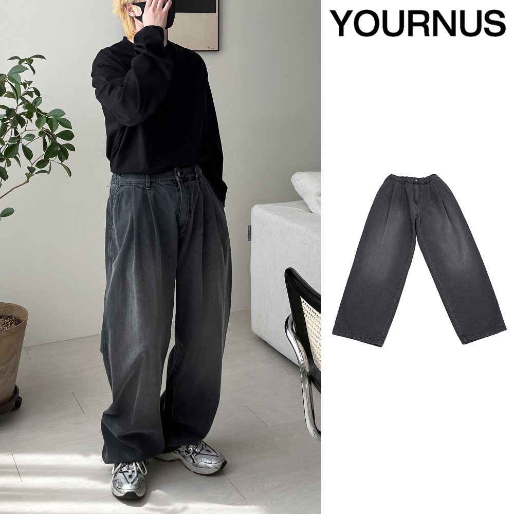 【YOURNUS】Dreaded Two-Tuck Over Wide Denim