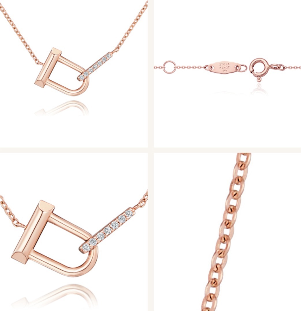 ☆韓国の人気☆【STONE HENgE】☆U Lock 14K T1969 necklac.e☆ ☆韓国の人気☆【STONE HENgE】☆U Lock 14K T1969 necklac.e