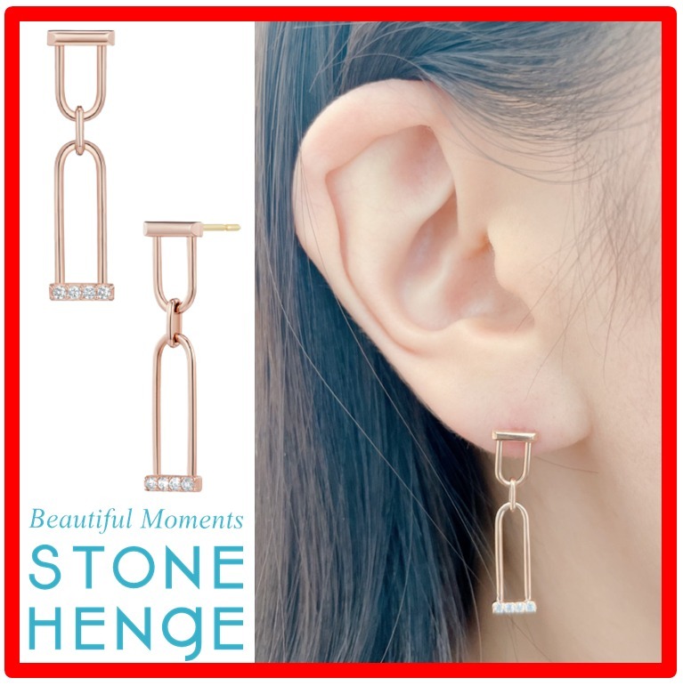 ☆韓国の人気☆【STONE HENgE】☆14K U Lock U0086 ピア.ス☆