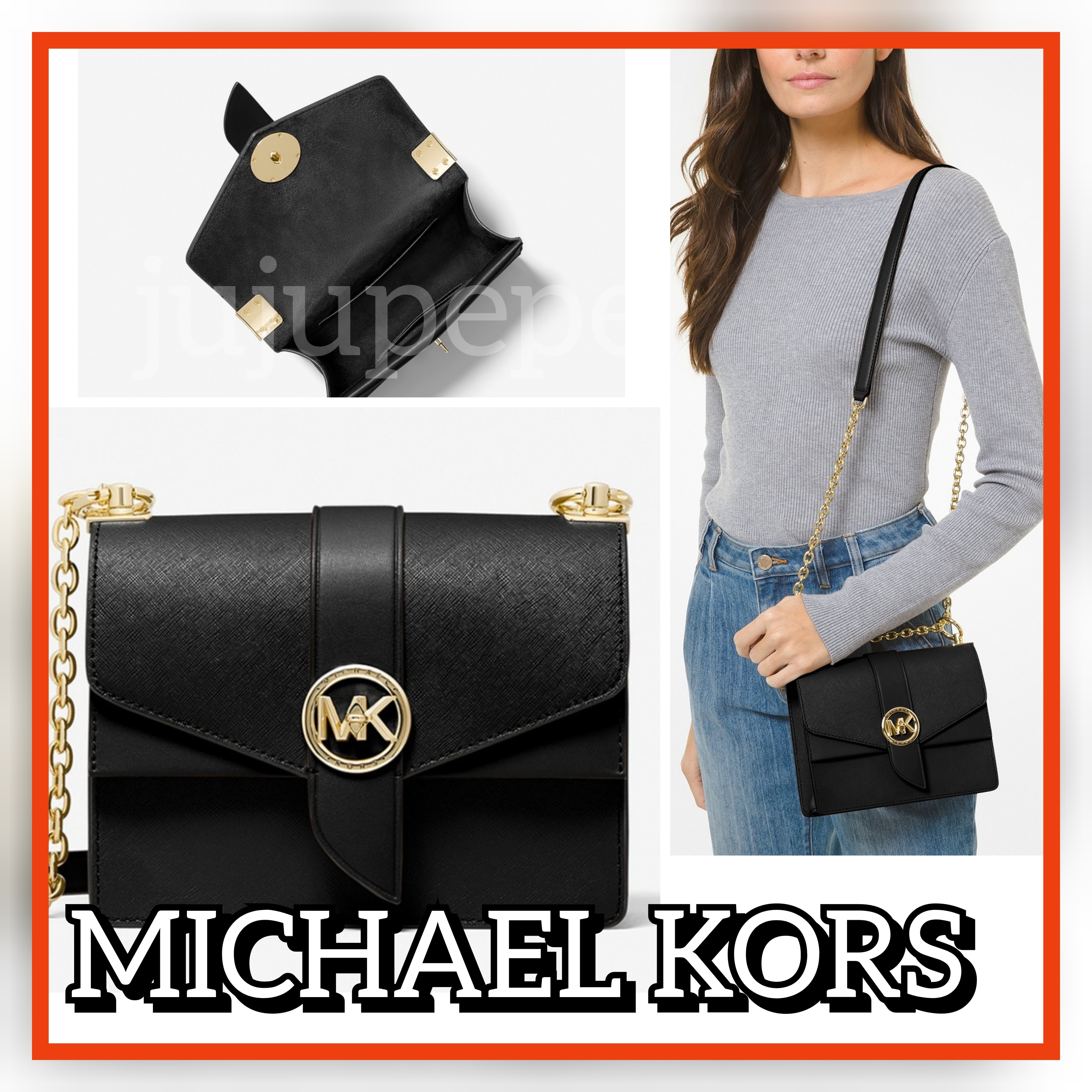 MICHAEL MICHAEL KORS】 ブラック クロスボディ バッグ 送関込 - cert ...