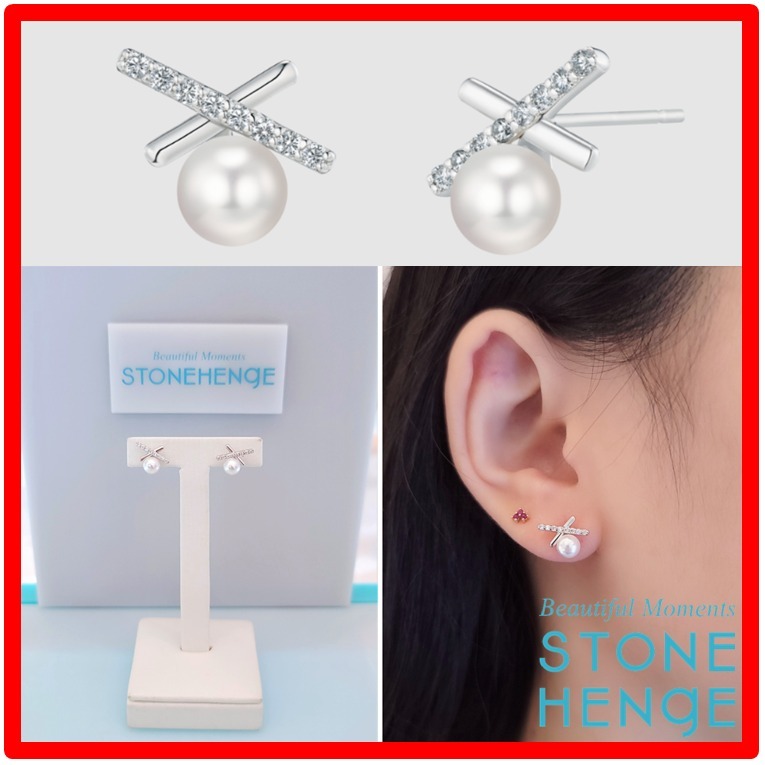 ☆韓国の人気☆【STONE HENgE】☆Silver XOXO K1640 ピア.ス☆