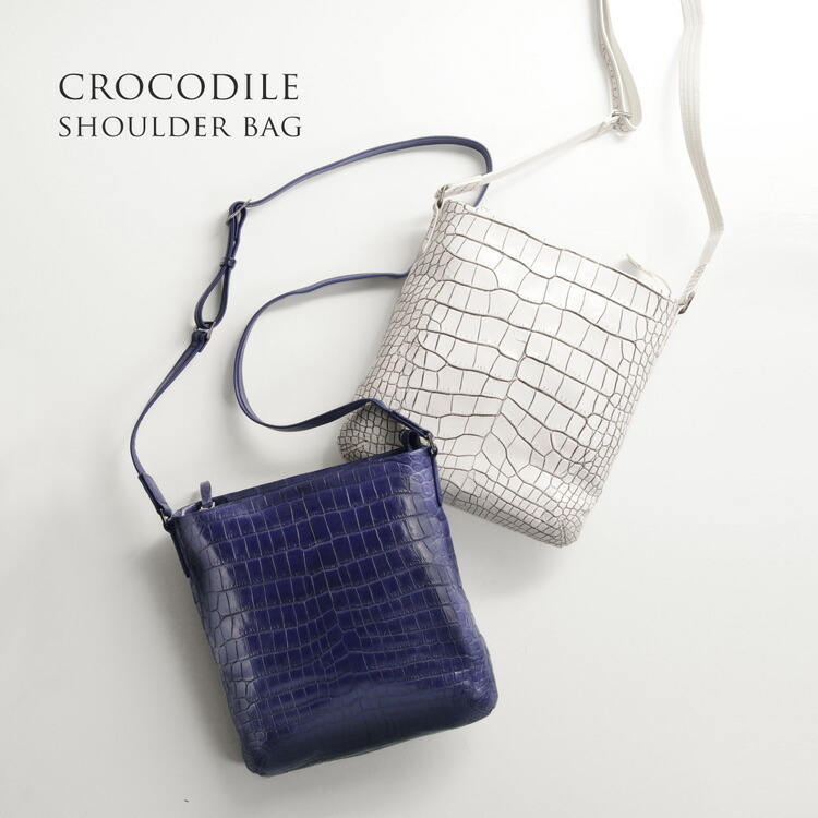 j-white クロコダイル ショルダーバッグ マット