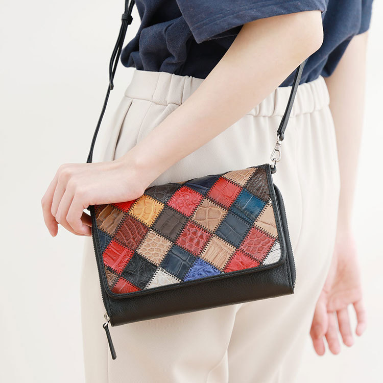 j-whiteクロコダイルお財布ポシェット2WAY
