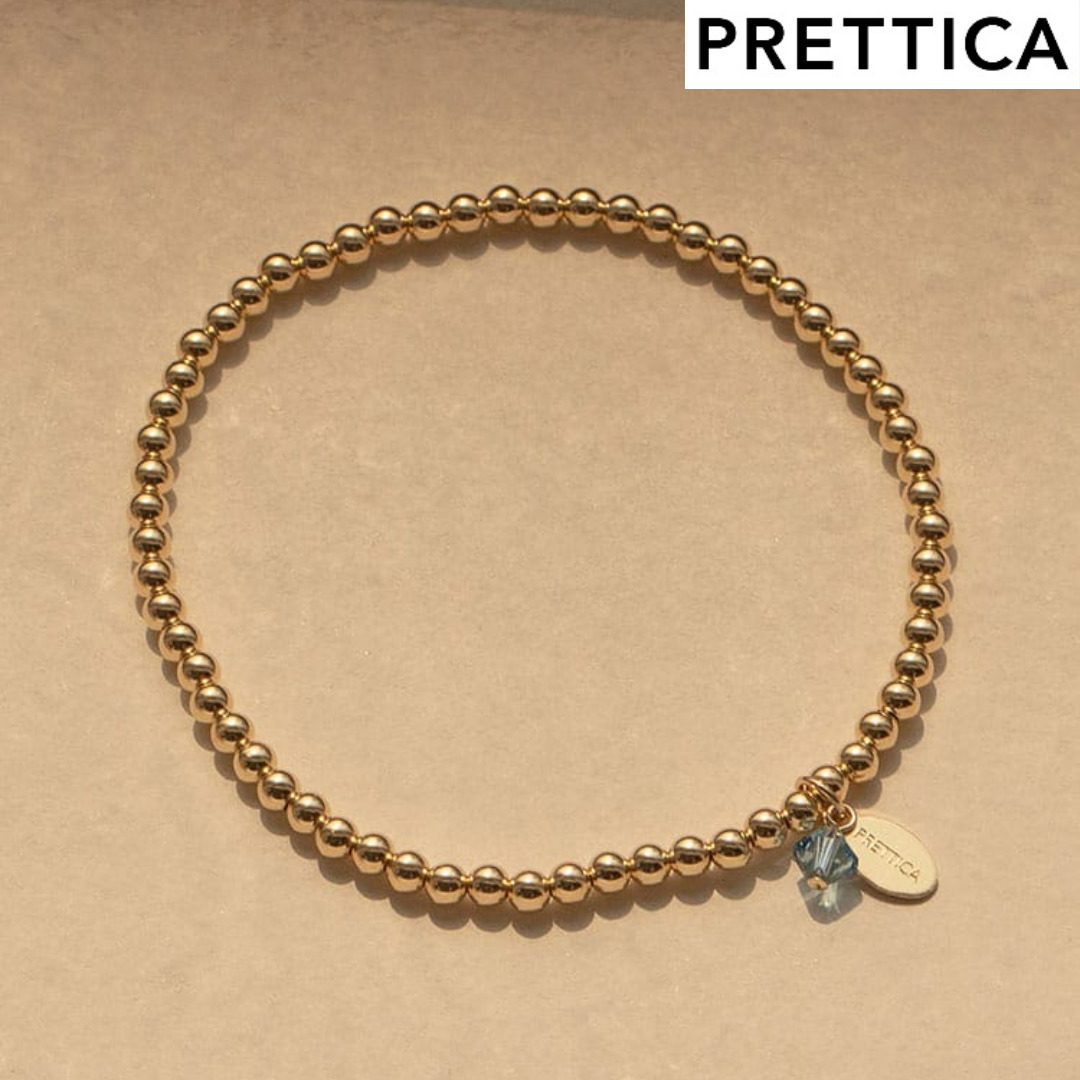 《韓国 PRETTICA》Goldfield Birthstone 3mm Ball Bracelet