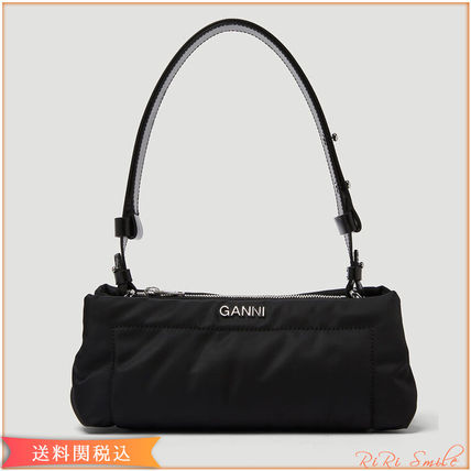 Ganni Shoulder Bags Nylon Plain Logo Shoulder Bags