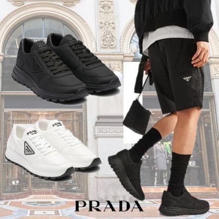 PRADA Sneakers Enamel Street Style Plain Leather Sock Sneakers Logo