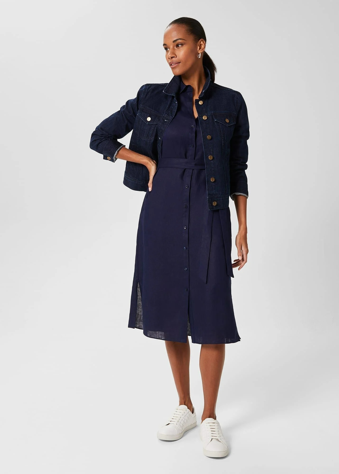 お早めに♪Hobbs London*ホッブスロンドン リネンシャツドレス | www